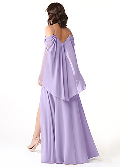 Azazie Cienna Bridesmaid Dresses Lilac A-Line Off the Shoulder Chiffon Dress image5