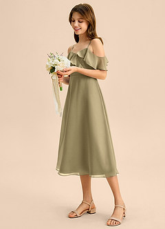 Azazie Kamilla Junior Klä av A-Line i Chiffong Av axeln image3