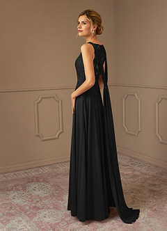 Azazie Joules Mother of the Bride Dresses Black A-Line Sequins Chiffon Dress image5