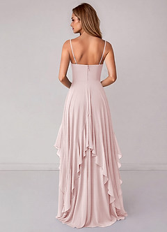 Azazie Zaina Brautjungfernkleider A-Linie Chiffon Kleid Zartrosa image6