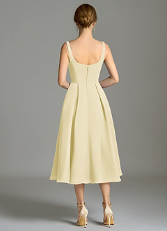 Azazie Amalie Bridesmaid Dresses Lemon Sorbet A-Line Pleated Chiffon Dress image2