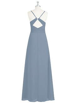 Azazie Haleigh Final Sale Burgundy A-Line Pleated Chiffon Dress image8