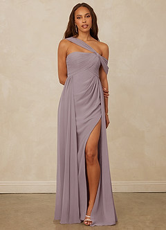 Christian Siriano Bridal for Azazie 1014 Bridesmaid Dresses Dusk A-Line Off the Shoulder Chiffon Dress image1
