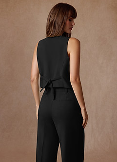 front Rowan Black Refined Weave Performance vest