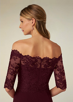 Azazie Jette Mother of the Bride Dresses Cabernet Mermaid Off the Shoulder Lace Dress image7