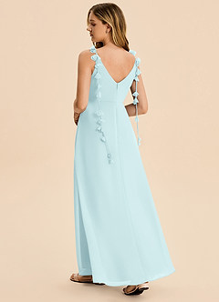 Azazie Gumdrop Junior Sea Glass Empire Pleated Chiffon Dress image1
