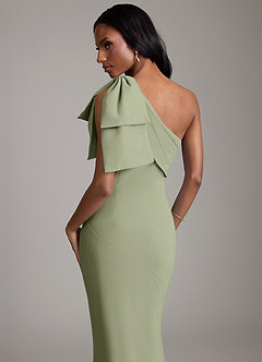 Azazie Yuanna Bridesmaid Dresses Pistachio Mermaid One Shoulder Chiffon Dress image7