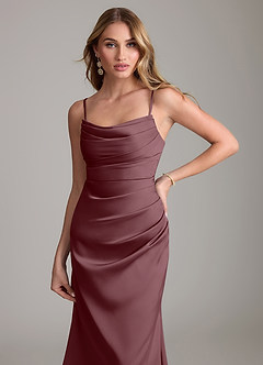 Azazie Lucille Vestidos de damas de honor Vestido de Sangrado de Satén Elástico de Corte Sirena Convertible con Sin tirantes image5