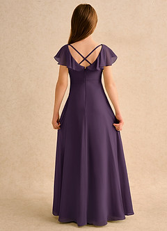 Azazie Nari Girls Formal Flower Girl Klänningar Klä A-Line i Chiffong med ärmar image7