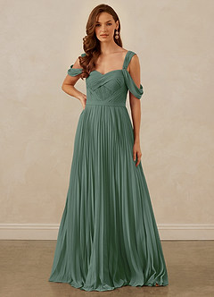 Christian Siriano Bridal for Azazie 1013 Bridesmaid Dresses Eucalyptus A-Line Off the Shoulder Chiffon Dress image8