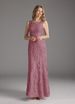 Azazie Whilhelmina Mother of the Bride Dresses Vintage Mauve Mermaid Lace Chiffon Dress image3