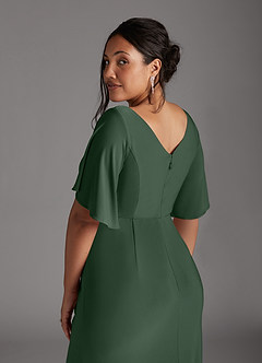 Azazie Louanne Mother of the Bride Dresses Eucalyptus Mermaid Boatneck Pleated Luxe Knit Dress image10