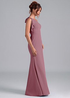 Azazie Rinna Bridesmaid Dresses Vintage Mauve Mermaid One Shoulder Chiffon Dress image5