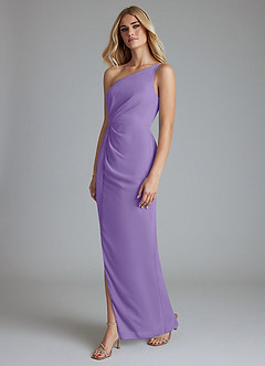 Azazie Sianni Sprzedaż ostateczna Osłona Jedno ramię Szyfon Do ziemi Sukienka image4