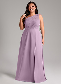 Azazie Phaedra Bridesmaid Dresses Wisteria A-Line One Shoulder Chiffon Dress image13