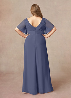 Azazie Alessa Mother of the Bride Dresses Stormy A-Line V-Neck Pleated Chiffon Dress image8