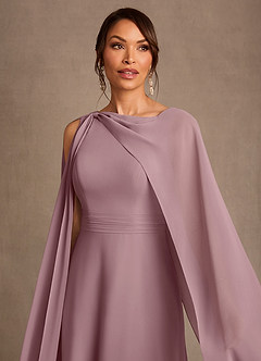 Azazie Liddie Kleider für die Brautmutter A-Linie Plissee Chiffon Kleid Altrosa image5