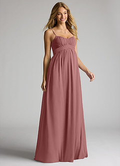 Azazie Llana Maternity Bridesmaid Dresses A-Line Chiffon Floor-Length Dress image1