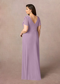 Azazie Marianne Mother of the Bride Dresses Wisteria Sheath V-Neck Pleated Chiffon Dress image9