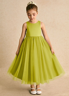 Azazie Solia Robe Demoiselle D'honneur Fillette Robe Princesse en Tulle Arc Citronnelle image6