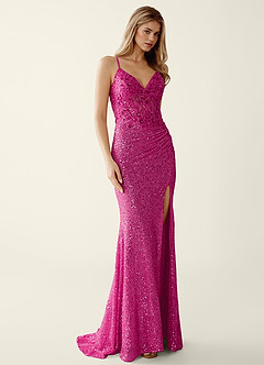 Noellress Rosa Vestido de fiesta con bordado de lentejuelas y cuentas de encaje image3