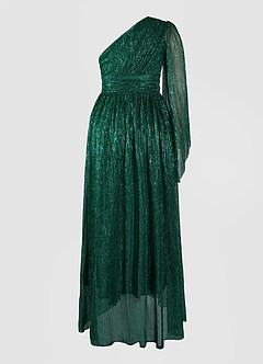 Arlington Dark Emerald One-Shoulder Maxi Dress image8