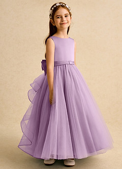 Azazie Lior Flower Girl Dresses Wisteria Ball-Gown Pleated Tulle Dress image3