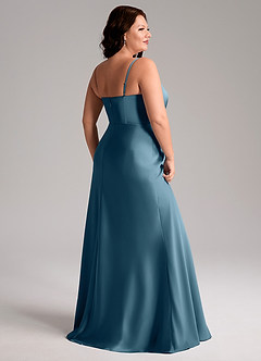 Azazie Lidia Abiti da Damigella Abito Sirena in Raso Elasticizzato Spacco Laterale Bermuda image6