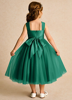 Azazie Dovey Robe Demoiselle D'honneur Fillette Robe Princesse en Tulle Arc émeraude image3