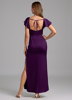 Azazie Demia 신부 들러리 드레스 쉬스 스윗하트 네크라인 스트레치 새틴 발목 길이 드레스 image6