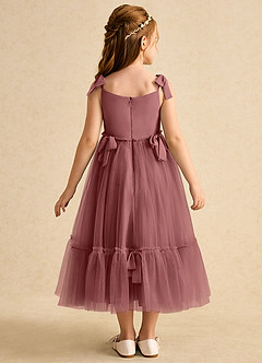 Azazie Jaci Flower Girl Dresses Amethyst A-Line Spaghetti Strap Chiffon Dress image5