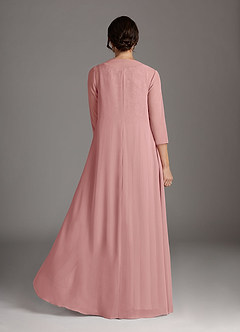 Azazie Kana Final Sale Dusty Rose A-Line Scoop lace Chiffon Dress image2