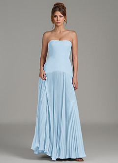 Azazie Yuliana Bridesmaid Dresses Sky Blue A-Line Strapless Chiffon Dress image6