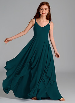 Azazie Karan Junior Pine A-Line Chiffon Dress image1