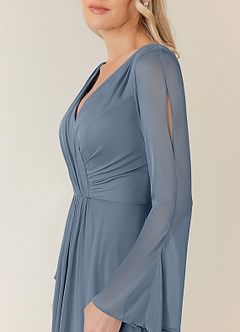 Azazie Teraso Final Sale Twilight A-Line Pleated Mesh Dress image5