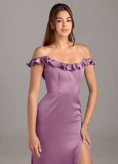 Azazie Callie Brautjungfernkleider Wandelbar A-Linie Gestreift Stretch-Satin Kleid Blauregen image8