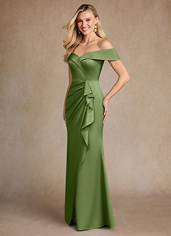 Azazie Laredo vestidos de madre de la novia Vestido de Enebro de Satén Elástico de Sirena con Vestidos sin tirantes image2