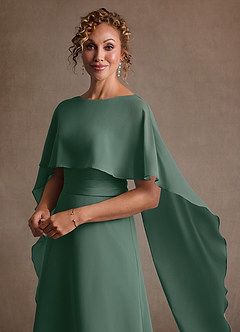 Azazie Marilla Mère de la mariée Robes Robe Trapèze en Mousseline de soie Plissée Mousse De Mer image8