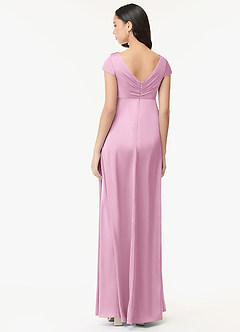 Azazie Allessia Maternity Bridesmaid Dresses A-Line Pleated Stretch Satin Floor-Length Dress image2