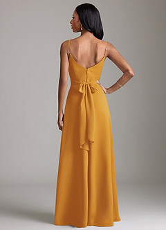 Azazie Kali Bridesmaid Dresses Butterscotch A-Line Pleated Chiffon Dress image4
