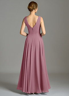 Azazie Wonderland Bridesmaid Dresses Vintage Mauve A-Line Pleated Chiffon Dress image2