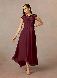 Azazie Amara Mother of the Bride Dresses Cabernet A-Line Lace Dress image1