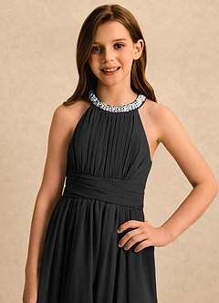 Azazie Aria Girls Formal Flower Girl Klänningar Klänning A-Line i Chiffong Plisserad image4