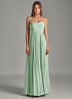 Azazie Chiana Bridesmaid Dresses Agave A-Line Strapless Chiffon Dress image4
