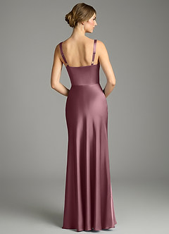 Azazie Alouette Bridesmaid Dresses Amethyst Mermaid Pleated Stretch Satin Dress image2
