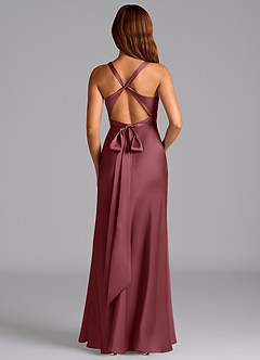 Azazie Hati Bridesmaid Dresses Desert Rose Mermaid Stretch Satin Dress image7