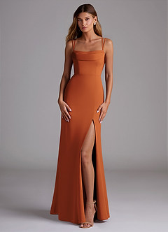 Azazie Callan Kleider zum Anprobieren zu Hause Wandelbar Meerjungfrau-Linie Plissee Chiffon Kleid Staubblau image3