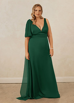Christian Siriano Bridal for Azazie 1011 Robes de demoiselle d'honneur Robe Sirène en Satin extensible Arc Vert Foncé image11