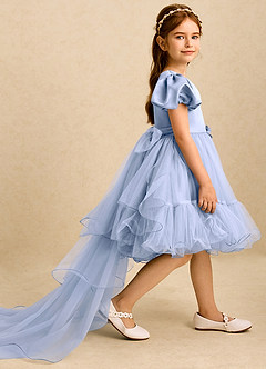 Azazie Cocoa Robe Demoiselle D'honneur Fillette Robe Princesse en Tulle Plissée Eis image4
