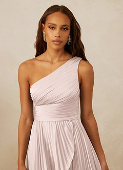Christian Siriano Bridal for Azazie 1008 Bridesmaid Dresses Blushing Pink A-Line One Shoulder Stretch Satin Dress image8